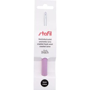 Wol haaknaald aluminium soft touch 14cm 4.00mm