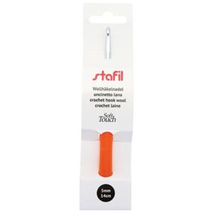 Wol haaknaald aluminium soft touch 14cm 5.00mm