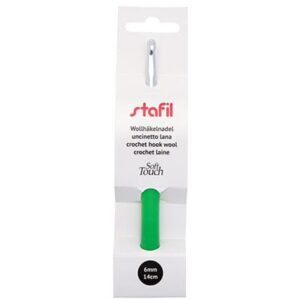 Wol haaknaald aluminium soft touch 14cm 6.00mm