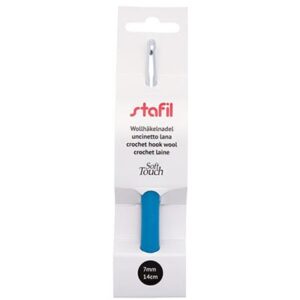 Wol haaknaald aluminium soft touch 14cm 7.00mm
