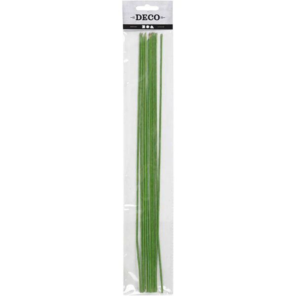 Bloemsteeldraad 30 cm lang 2 mm dik groen gecoat 20 stuks - Afbeelding 2