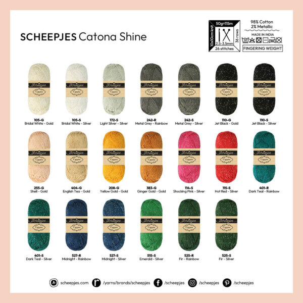 Scheepjes Catona Shine 50g - 208-G Yellow Gold - Gold - Afbeelding 3