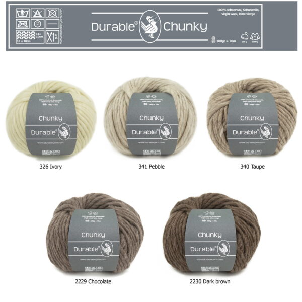 Durable Chunky Wool brei- en haakgaren 326 Ivory - Afbeelding 2