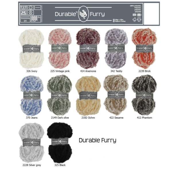 Durable Furry brei- en haakgaren 2239 Brick - Afbeelding 2