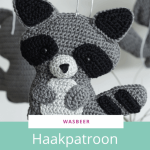 Haakpatroon Wasbeer - platte dieren haken