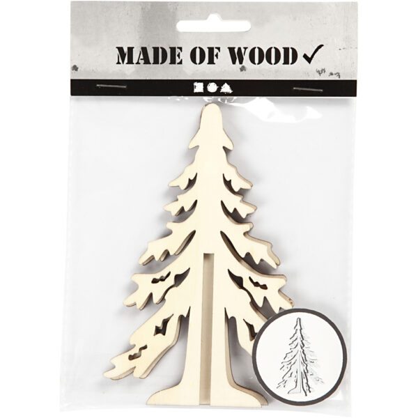Kleine houten kerstboom 12,5 x 8,5 cm - Afbeelding 3