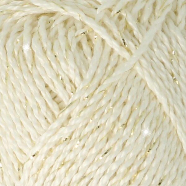 Scheepjes Catona Shine 50g - 105-G Bridal White - Gold - Afbeelding 2