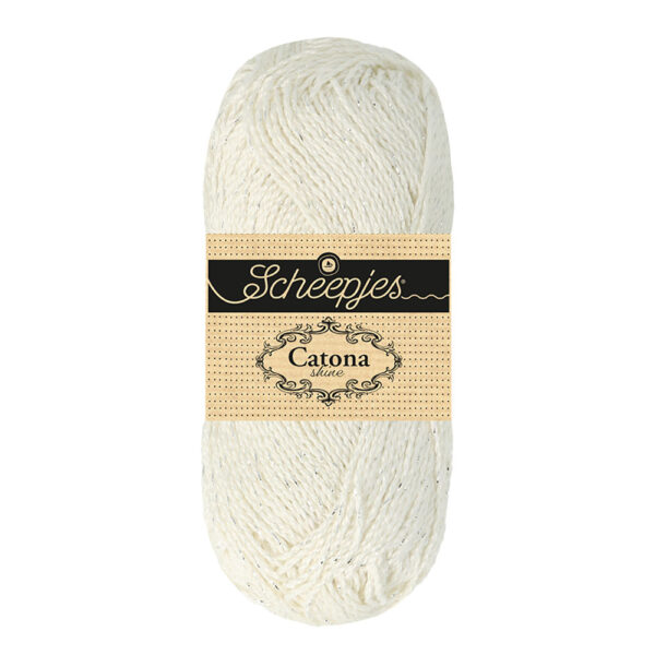 Scheepjes Catona Shine 50g - 105-S Bridal White - Silver