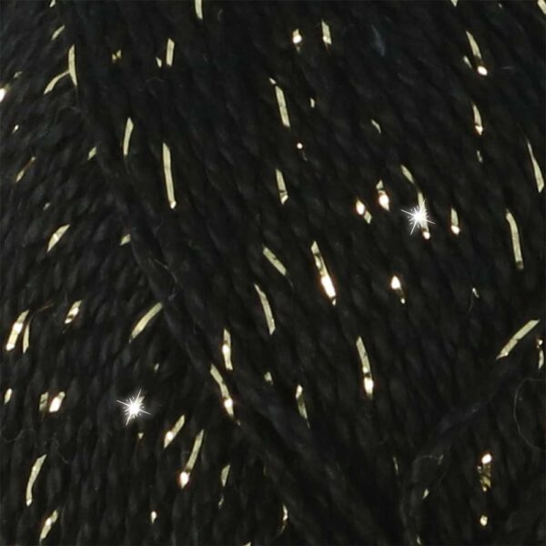Scheepjes Catona Shine 50g - 110-G Jet Black - Gold - Afbeelding 2