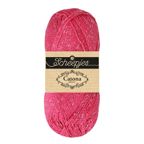 Scheepjes Catona Shine 50g - 114-S Shocking Pink  - Silver