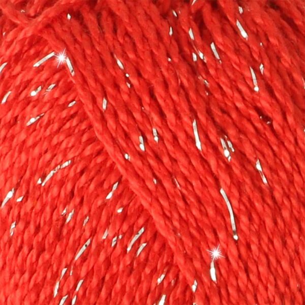 Scheepjes Catona Shine 50g - 115-S Hot Red - Silver - Afbeelding 2