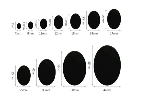 Dierenogen - veiligheidsogen 65mm - Ovaal - 1 paar - Afbeelding 4