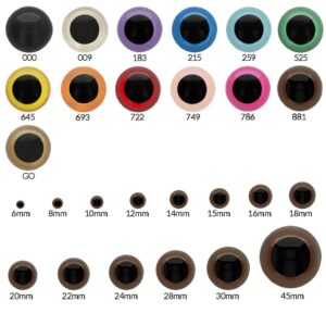Veiligheidsoogjes 8mm kleur - prijs per stuk