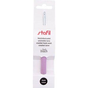 Wol haaknaald aluminium soft touch 14cm 4.00mm