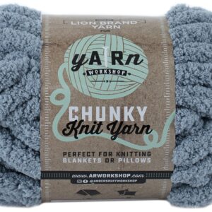 Lion Brand Yarn Chunky Knit Yarn Fog