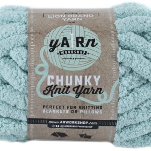 Lion Brand Yarn Chunky Knit Yarn Light Aqua
