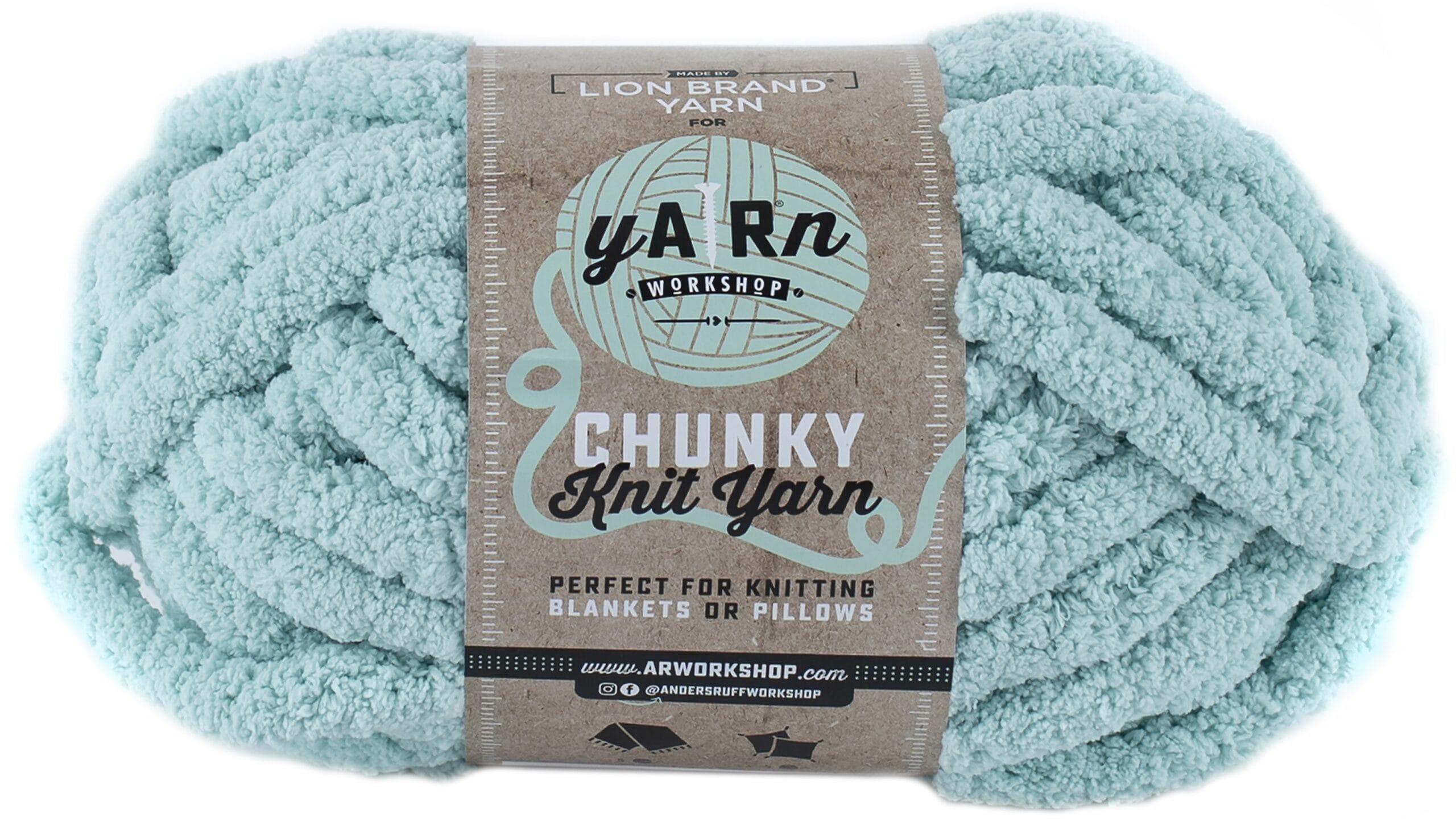 Lion Brand Yarn Chunky Knit Yarn Light Aqua