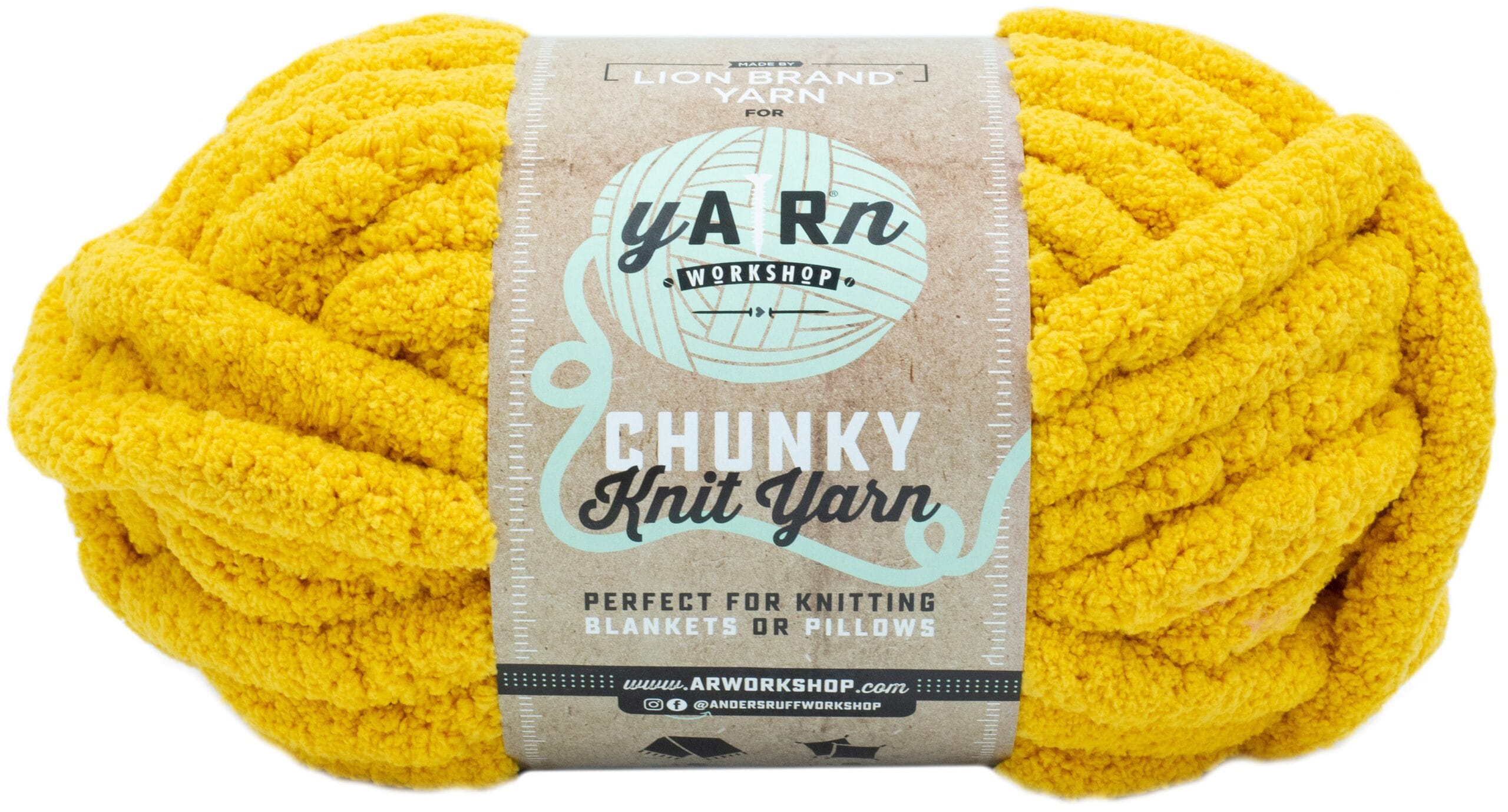 Lion Brand Yarn Chunky Knit Yarn Mustard
