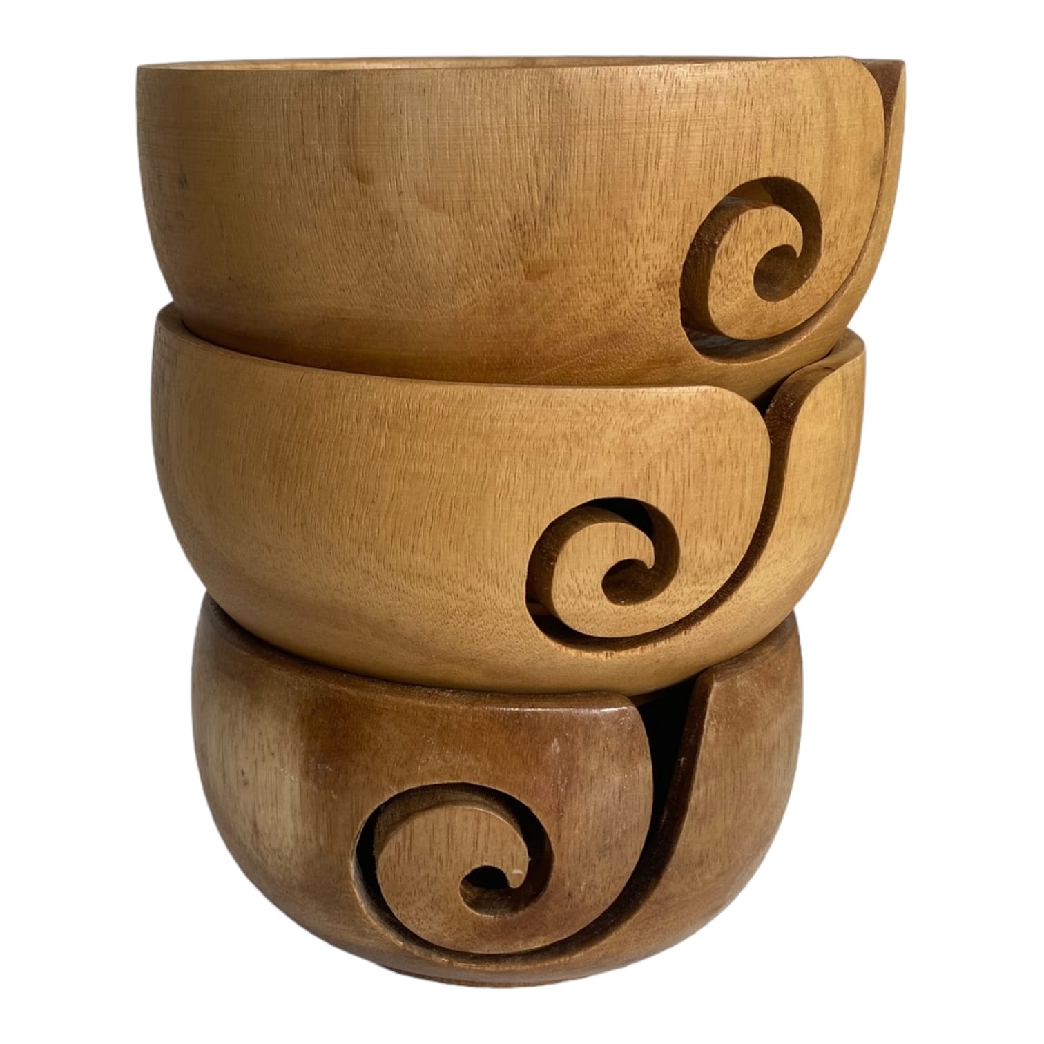 Haked Yarn Bowl Hout Handgemaakt Licht - Afbeelding 11