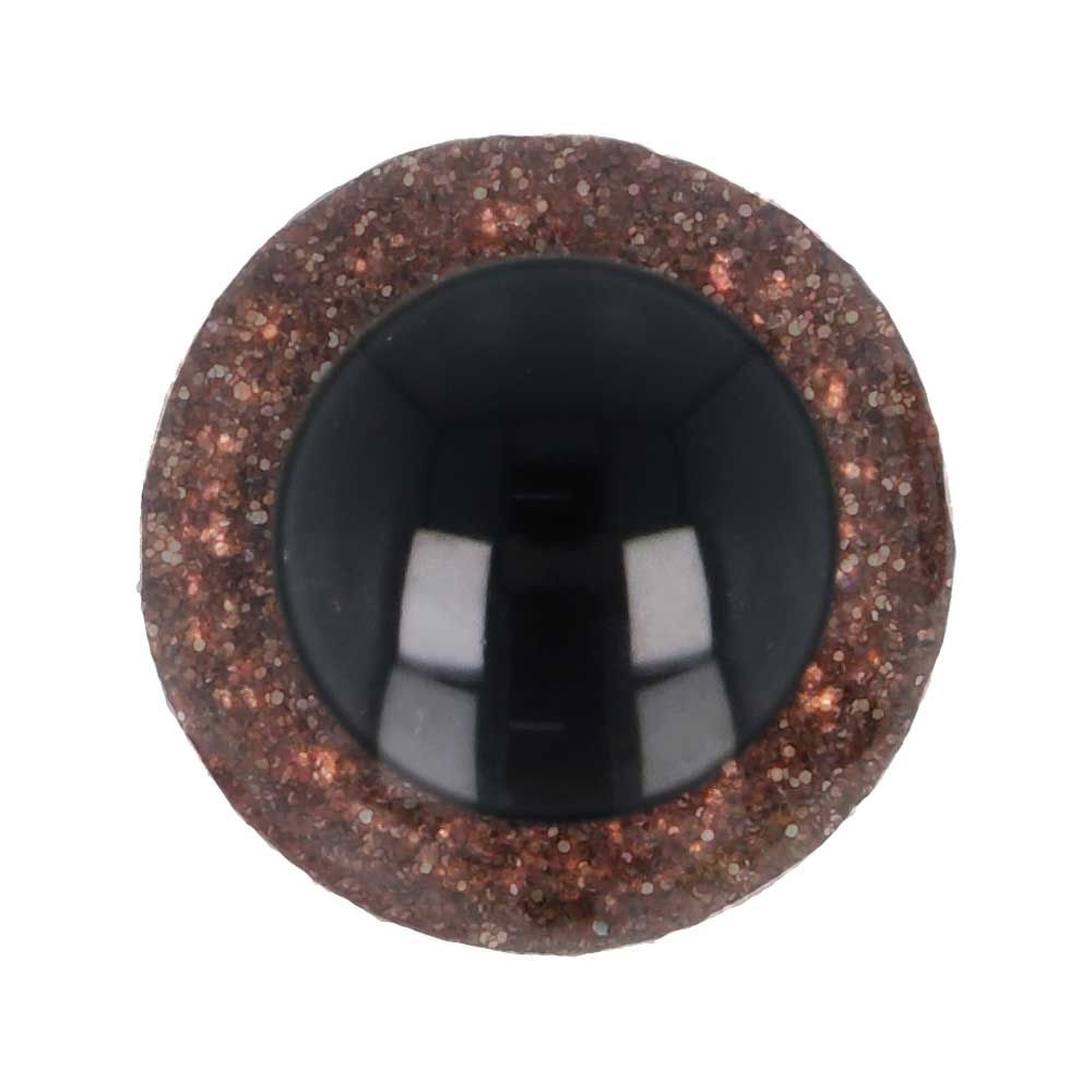 Veiligheidsoogjes Glitter 10mm Bruin (5 paar)