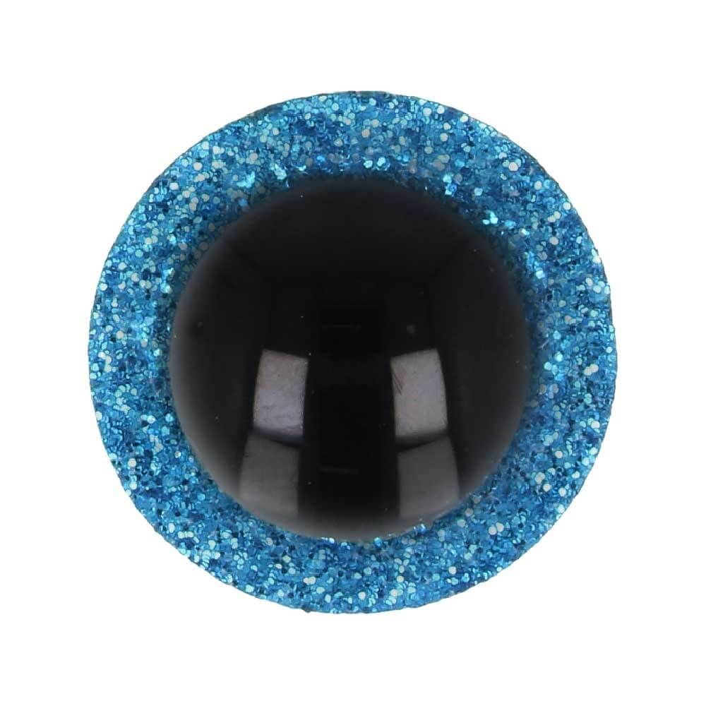 Veiligheidsoogjes Glitter 18mm Donkerblauw (3 paar)