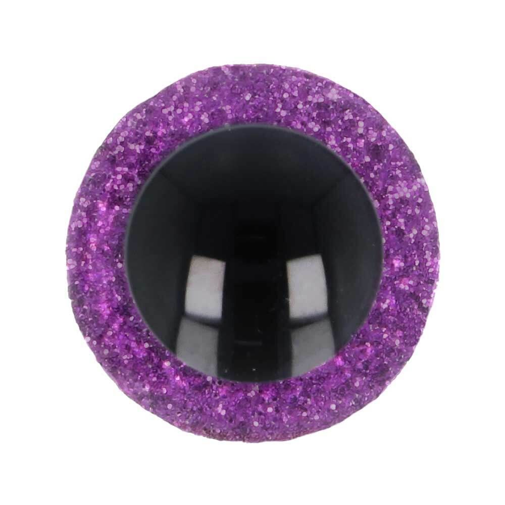 Veiligheidsoogjes Glitter 18mm Paars (3 paar)